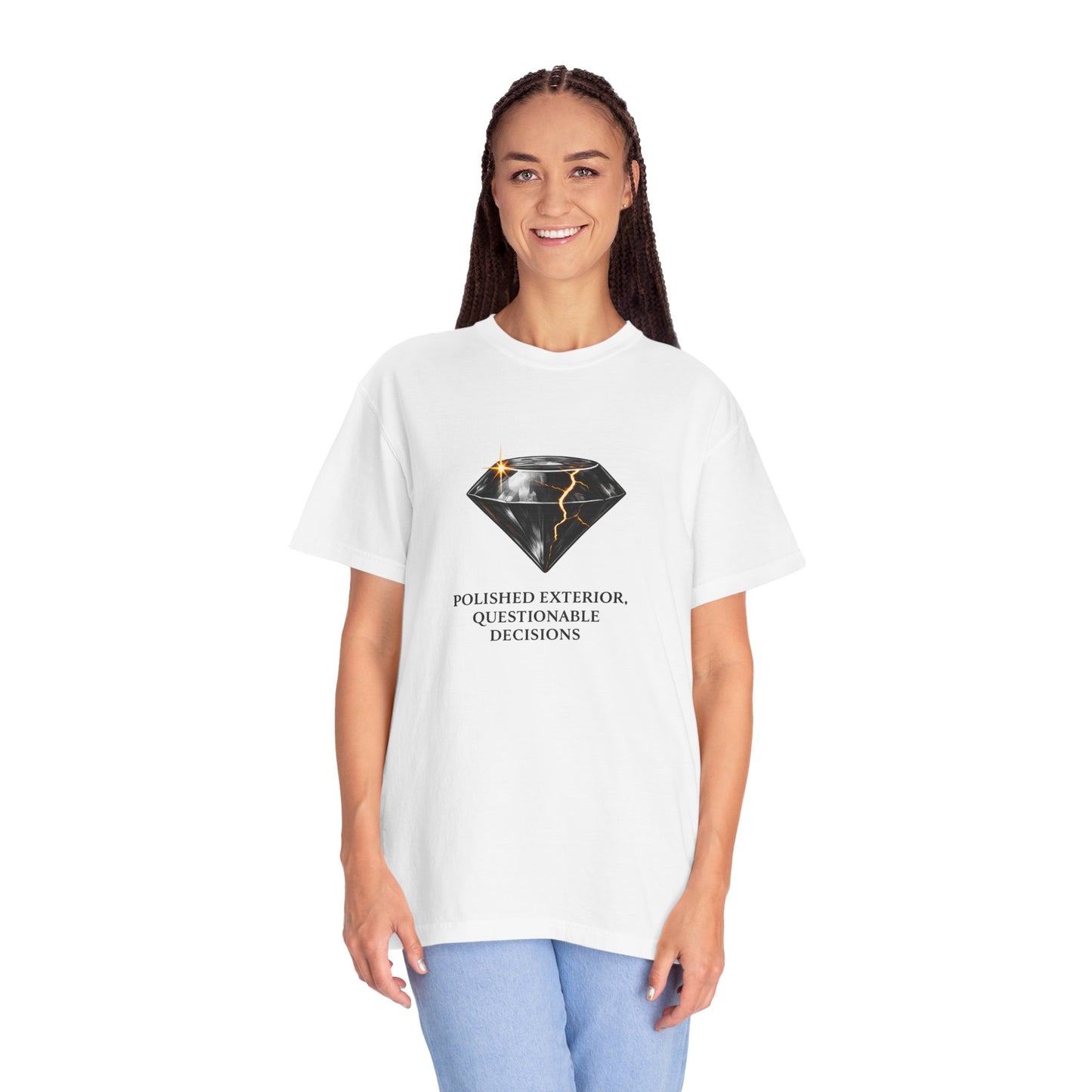 Diamond Graphic T-Shirt — "Polished Exterior, Questionable Decisions"
