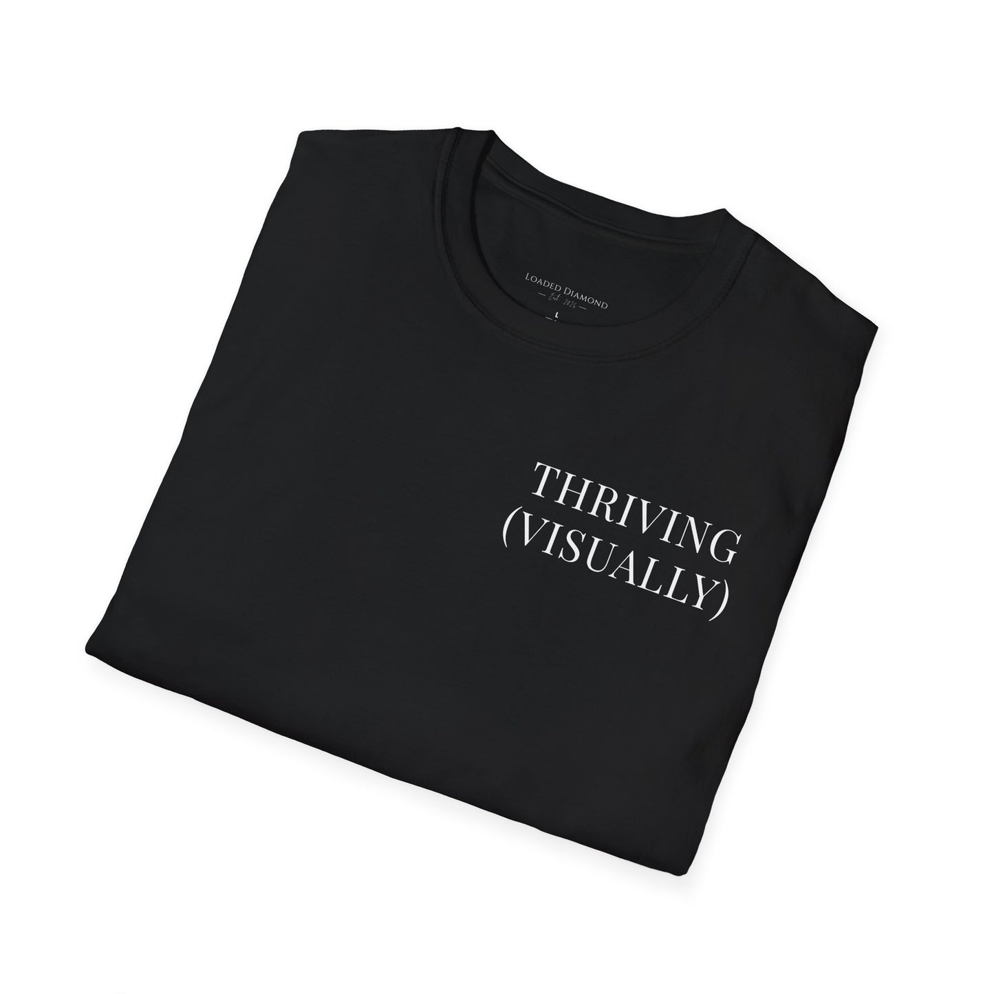 Thriving (Visually) T-Shirt — "No further investigation needed" Minimal Graphic Tee