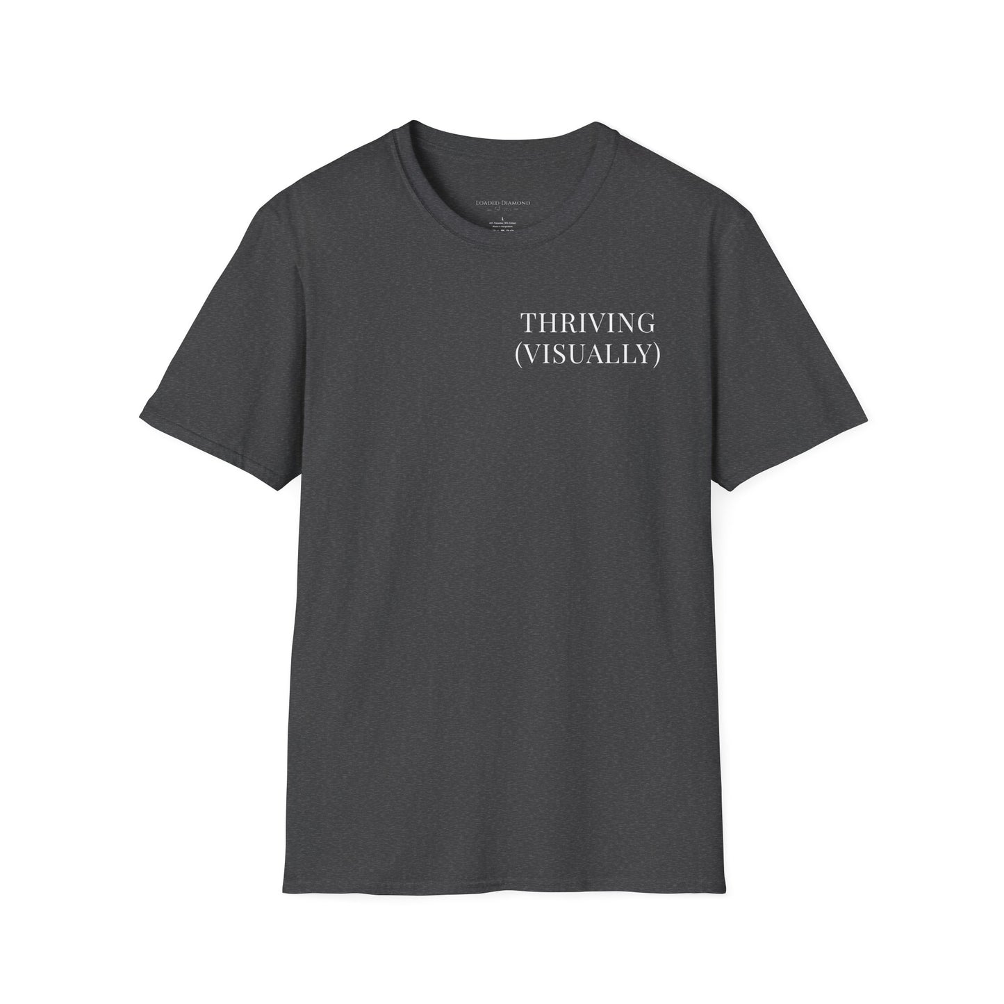 Thriving (Visually) T-Shirt — "No further investigation needed" Minimal Graphic Tee