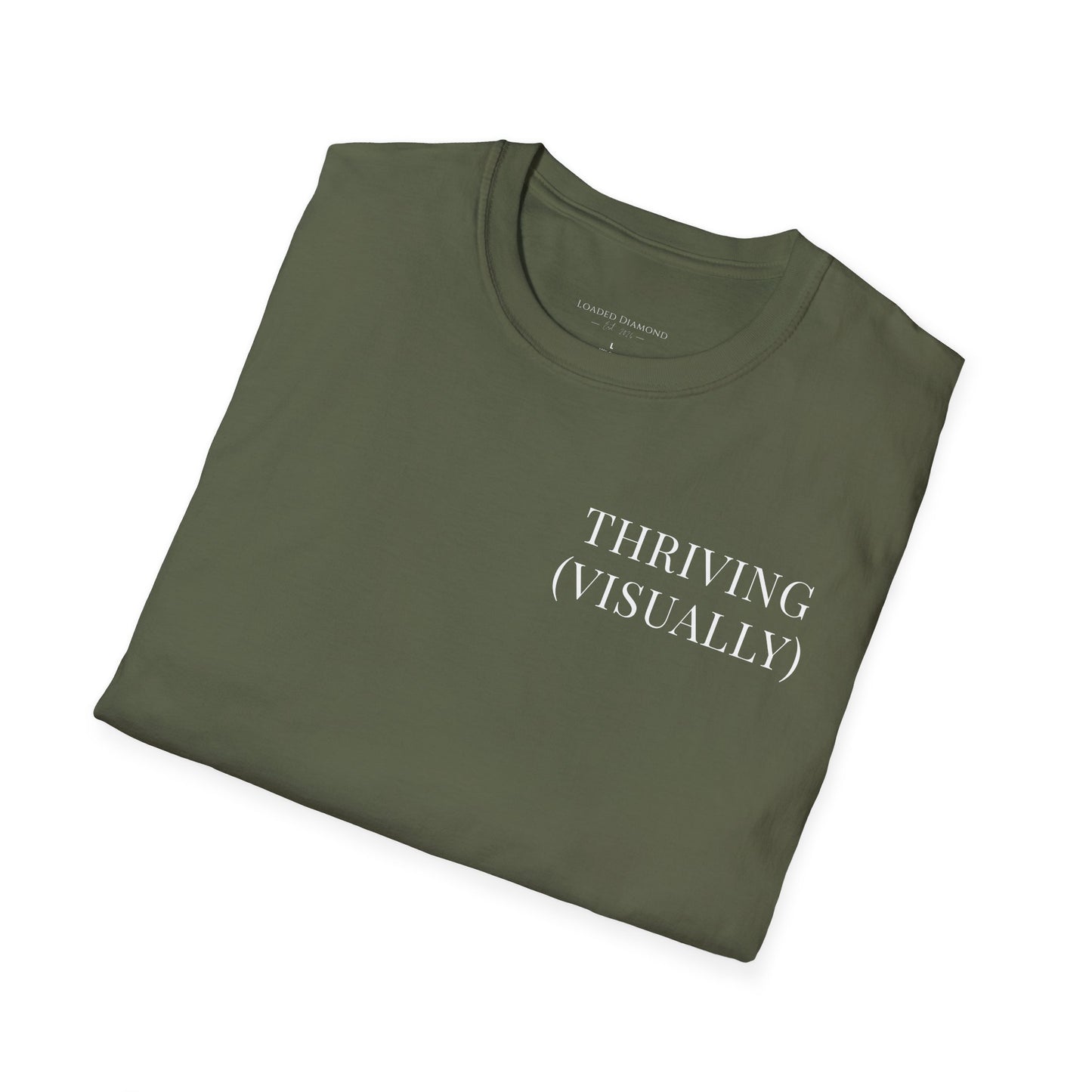 Thriving (Visually) T-Shirt — "No further investigation needed" Minimal Graphic Tee