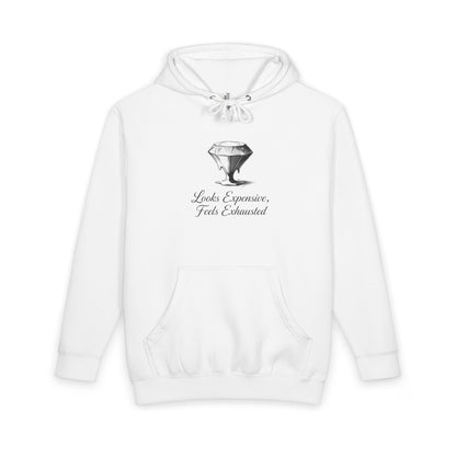 Diamond Graphic Hoodie - "Looks Expensive, Feels Exhausted" Pullover