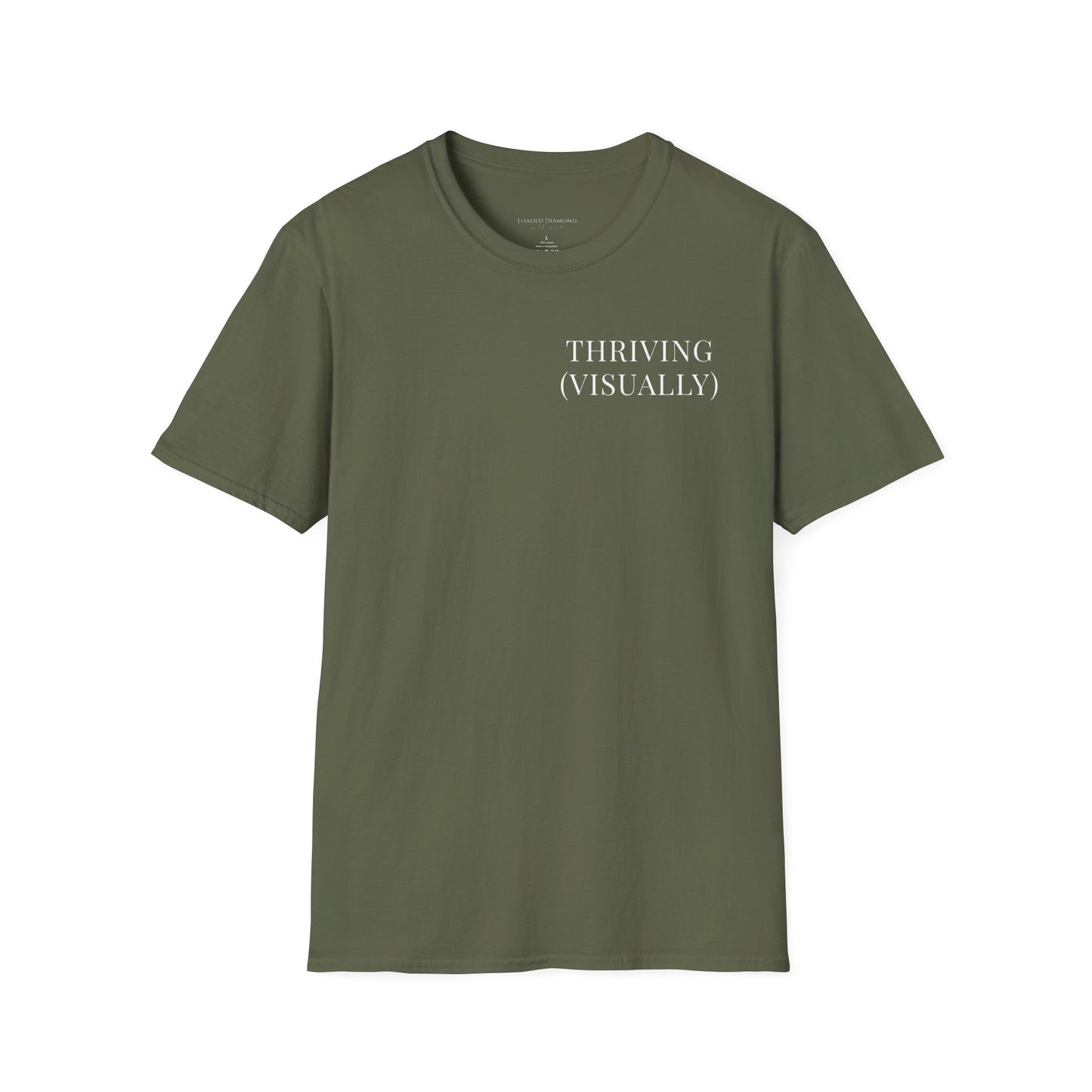 Thriving (Visually) T-Shirt — "No further investigation needed" Minimal Graphic Tee