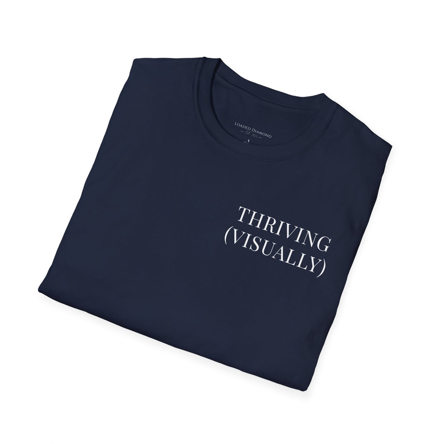 Thriving (Visually) T-Shirt — "No further investigation needed" Minimal Graphic Tee