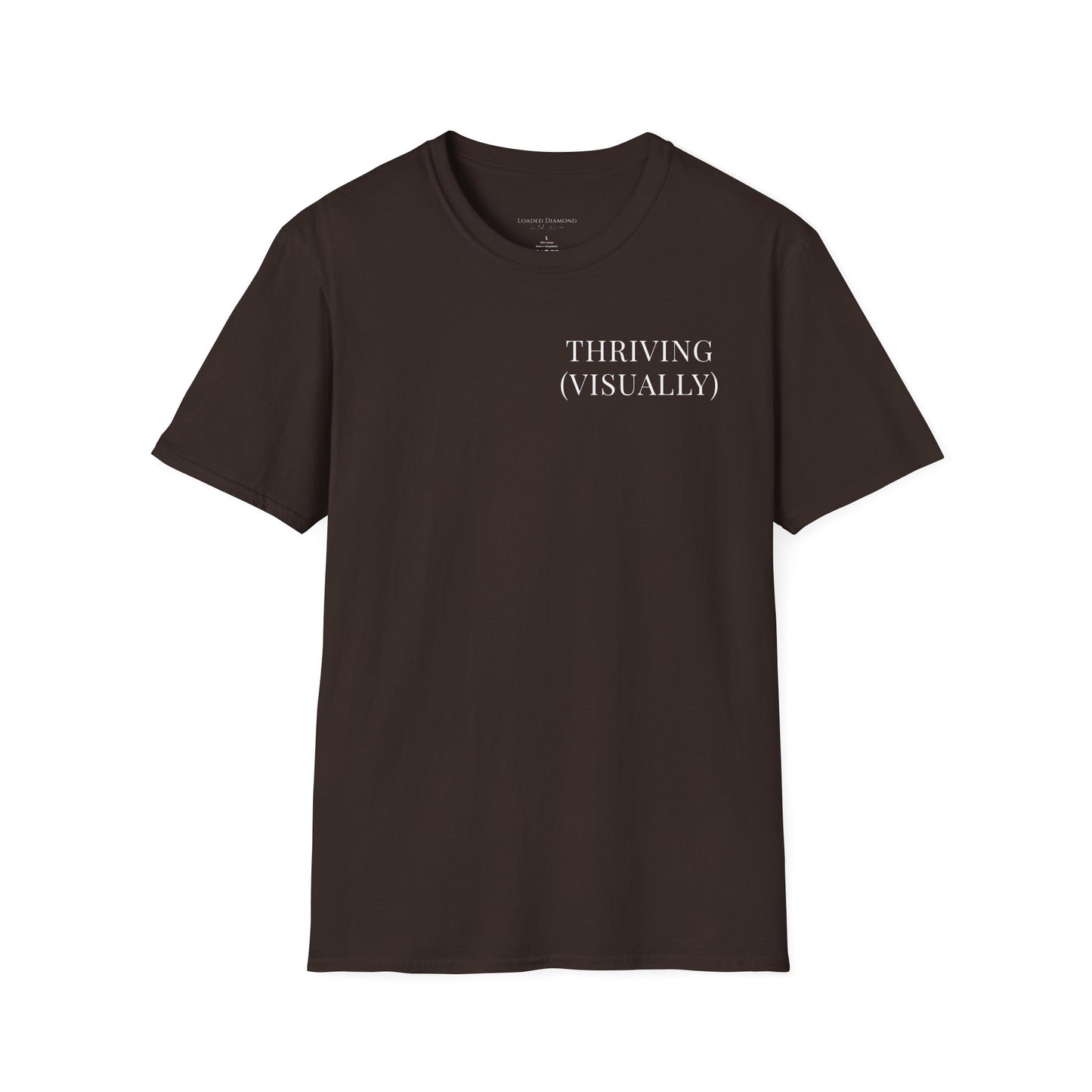 Thriving (Visually) T-Shirt — "No further investigation needed" Minimal Graphic Tee