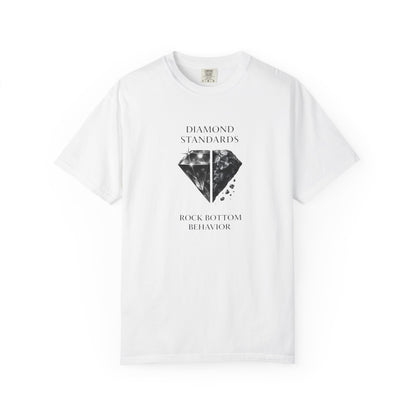 Diamond Standards Tee — “Rock Bottom Behavior” Graphic T-Shirt