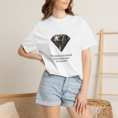 Diamond Graphic T-Shirt — "Polished Exterior, Questionable Decisions"