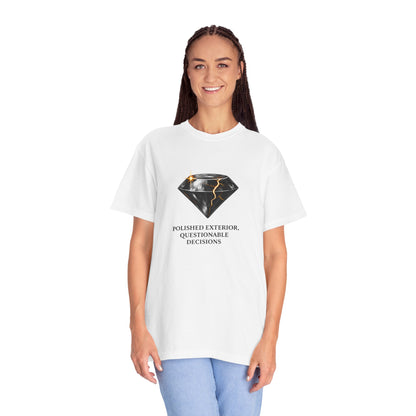 Diamond Graphic T-Shirt — "Polished Exterior, Questionable Decisions"